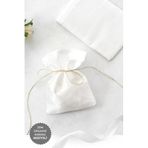 Bimotif 50 adet osmanlı ipeği kına, söz, nişan hediye kesesi, 10x15 cm, Beyaz (20m Organze Kurdele Hediye) Tek Ebat