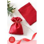 Bimotif 50 adet osmanlı ipeği kına, söz, nişan hediye kesesi, 10x15 cm, Kırmızı (20m Organze Kurdele Hediye) Tek Ebat