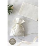 Bimotif 50 adet osmanlı ipeği kına, söz, nişan hediye kesesi, 10x15 cm, Krem (20m Organze Kurdele Hediyeli) Tek Ebat