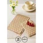 Bimotif 50li Puantiye Desenli Kese Kağıdı, Kraft-Beyaz 11x20 cm, Desenli Hediye Paketi, Ambalaj Paketi