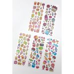 Bimotif 5li kabartmalı yapışkan sticker seti (13x7 cm), Şekerleme, Dondurma, Fastfood Figürleri Tek Ebat