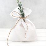 Bimotif Bağcıklı 10x15 cm 10 Adet Düz Beyaz Ham Bez Kese