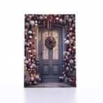 Bimotif Kartpostal, Yılbaşı, Yılbaşı Topları İle Süslü Kapı, 12x17 Cm / 6 Adet