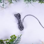 Bimotif Marteniçka Siyah Beyaz Büküm Bileklik İpi, 2 Mm / 10 Metre