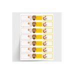 Bimotif Sarı-Kırmızı isimlik okul etiketi, sticker seti, 315 adet