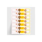 Bimotif Sarı-Kırmızı isimlik okul etiketi, sticker seti, 420 adet