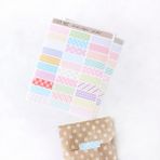 Bimotif Şekilli sticker bant, pastel, 1.4x4.5 cm / 2 sayfa