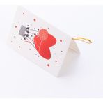 Bimotif Sevgililer Günü Temalı Tebrik Kartı, 10X7 Cm, Kalp Şekilli Balon