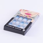 Bimotif Takma Tırnak, 12li Degrade Premium Set, Mavi
