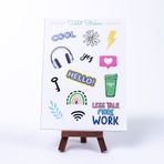 Bimotif Work A5 2 Sayfa Renkli Şekilli Tablet Sticker Seti