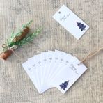 Bimotif Yılbaşı Çam Figürlü Lacivert Beyaz 10 Adet 3.5x7 cm Dikdörtgen Etiket
