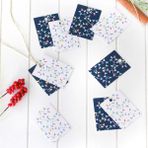 Bimotif Yılbaşı Işık Desenli Lacivert Beyaz 10 Adet 3.5x4.9 cm Dikdörtgen Etiket Seti