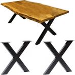 Bin1dekor Metal Retro Çapraz Model Masa Ayakları 75 cm Yükseklik 66 cm Genişlik Dayanıklı Yapı