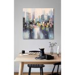 Bina Büyük Boy El Yapımı Yağlı Boya Tablo 105x105cm