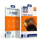 Binano 2,5D Privacy Super Glass Iphone 15 Pro Max Ekran Koruyucu Siyah