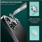 Binano Iphone 11 Pro/11 Pro Max/12 Pro Taşlı Silver Kamera Koruyucu