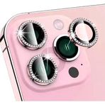Binano Iphone 12 Pro Max Taşlı Pembe Kamera Koruyucu