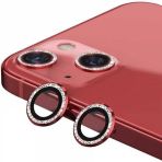 Binano iPhone 13 13 Mini Taşlı Kırmızı Kamera Koruyucu