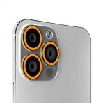 Binano iPhone 13 Pro 13 Pro Max Fosforlu Turuncu Kamera Koruyucu