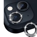 Binano iPhone 14-14 Plus Taşlı Siyah Kamera Koruyucu
