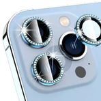Binano iPhone 14 Pro 14 Pro Max Taşlı Deniz Mavisi Kamera Koruyucu