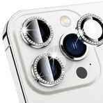 Binano iPhone 14 Pro 14 Pro Max Taşlı Gümüş Kamera Koruyucu