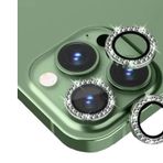 Binano iPhone 14 Pro 14 Pro Max Taşlı Koyu Yeşil Kamera Koruyucu