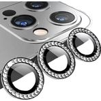 Binano iPhone 14 Pro 14 Pro Max Taşlı Siyah Kamera Koruyucu