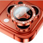 Binano iPhone 15-15 Plus Taşlı Kırmızı Kamera Koruyucu