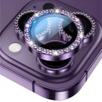 Binano iPhone 15 Pro-15 Pro Max Taşlı Mor Kamera Koruyucu