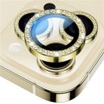 Binano Iphone 15 Pro/15 Pro Max Taşlı Gold Kamera Koruyucu