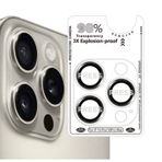 Binano iPhone 16 Pro 16 Pro Max Bi Metal Ring Gri Kamera Koruyucu