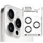 Binano iPhone 16 Pro 16 Pro Max Bi Metal Ring Gümüş Kamera Koruyucu