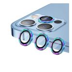 Binano Metal Ring iPhone 14 Pro/14 Pro Max Kamera Koruyucu Gökkuşağı