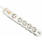Binbir Göz Bilgisayar Tunçmatik Powersurge TSK5015 1050 Joules 5'li Beyaz /1.,5m /usb'li Akım Korumalı Priz