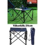 Binbir Reyon Çantalı Bardak Gözlü Lacivert Katlanır Kamp Masası 46CMX46CMX38CM HA042