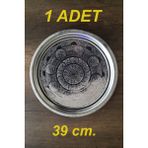 Binbir Trend 39 cm - Otantik Desenli Krom Çelik Meze ve Servis Tabağı, Salata Tabağı, Kebap Tabağı - 1 Adet