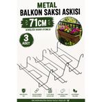 Binbirreyon 3 Adet 71cm Metal Askılı Balkon Demirine Asılan Saksılık AH079