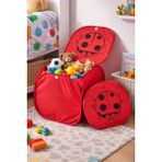 Binbirreyon Çocuk Odası Kapaklı Çamaşır Sepeti Oyuncak Sepeti 40X40X40CM Renkli Katlanabilir PB035R - Kırmızı