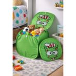 Binbirreyon Çocuk Odası Kapaklı Çamaşır Sepeti Oyuncak Sepeti 40X40X40CM Renkli Katlanabilir PB035R - Pembe