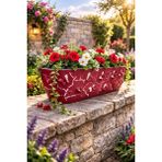 Binbirreyon Kelebekli 3D Saksı 47CM Balkon Saksı Uzun 47X16,5X14,5CM AH095R - Kırmızı