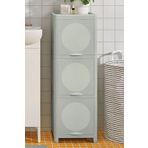Binbirreyon LA007 3 Raflı 100 cm Yeşil Raylı Kapaklı Plastik Banyo Dolabı