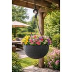 Binbirreyon Rattan Askılı Saksı 26CM Çiçek Saksısı AH164 - Antrasit
