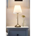 Binbirreyon Vintage Abajur Masa Lambası Kumaş Başlıklı Büyük Boy 55cm İpli Açma Kapama JA060
