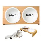 Binblin Kedi Kasesi, Kedi Kaseleri, Kedi Maması Kasesi, Yükseltilmiş Kedi Kasesi, Kedi Besleme İstasyonu, Kedi Besleme Kaseleri, Kedi Kaseleri Seramik, Kediler ve Köpek Yavrusu için Yükseltilmiş Kedi