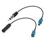 Bingfu Evrensel Araç Stereo FM AM Radyo Anten Adaptör Kablosu (2'li Paket) Fakra Z Erkek Dişi - DIN Fiş Konnektör Kablosu Araba Stereo Ses HD Radyo Kafa Ünitesi CD Medya Oynatıcı Alıcı