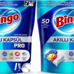 Bingo 100 Adet Limon Kokulu Akıllı Kapsül Pro Bulaşık Makinesi Deterjanı Tableti