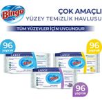 Bingo Yüzey Temizlik Havlusu Beyaz Sabun, Lavanta & Limon 96'lı (288 Yaprak)