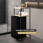 Bino 2 Katlı Kirli Sepetli Ahşap Banyo Dolabı