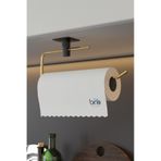 Bino Gold Paslanmaz Dolu Çelik, Kağıt Rulo Havluluk, Peçetelik, Yapışkanlı Tasarım, Banyo Askısı Sarı